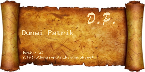 Dunai Patrik névjegykártya