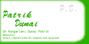 patrik dunai business card